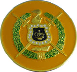 Omega Psi Phi Classic Round Car Badge [Gold]