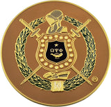 Omega Psi Phi Classic Round Car Badge [Gold]