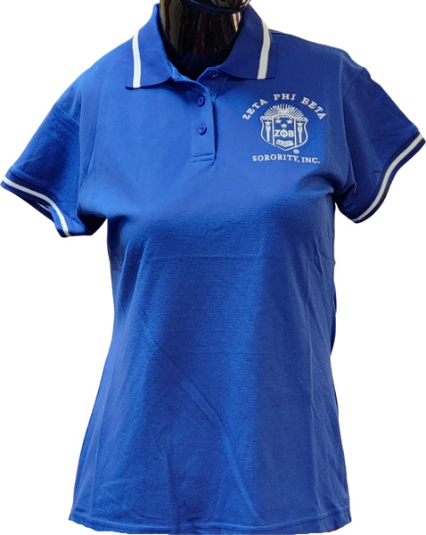 Buffalo Dallas Zeta Phi Beta Polo Shirt [Short Sleeve - Blue]