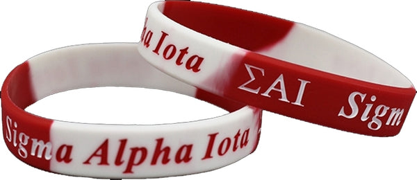 Sigma Alpha Iota Color Swirl Silicone Bracelet [Red]
