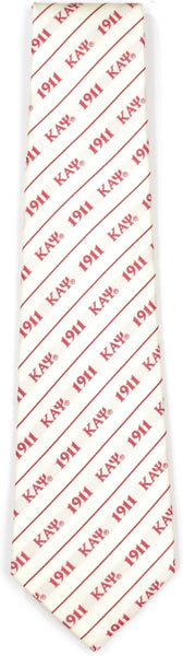 Big Boy Kappa Alpha Psi Divine 9 S3 Neck Tie [Ivory White]