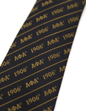 Big Boy Alpha Phi Alpha Divine 9 S3 Neck Tie [Black]