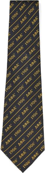 Big Boy Alpha Phi Alpha Divine 9 S3 Neck Tie [Black]
