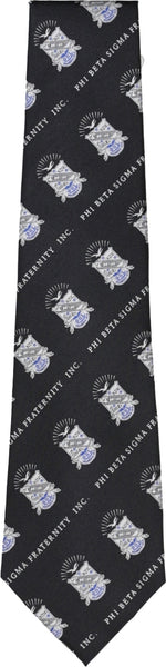 Big Boy Phi Beta Sigma Divine 9 S2 Neck Tie [Black]