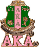 Alpha Kappa Alpha 3D Crest Lapel Pin With Letters [Gold]