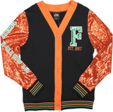 Big Boy Florida A&M Rattlers S9 Womens Sequins Cardigan [Black]