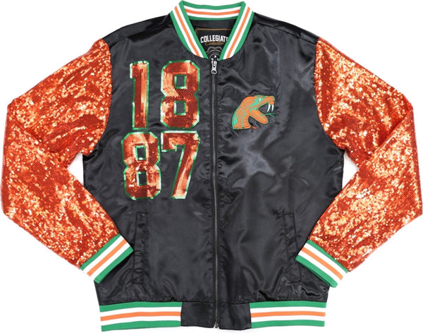 Big Boy Florida A&M Rattlers S4 Ladies Satin Jacket [Black]