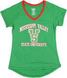 Big Boy Mississippi Valley State Delta Devils S3 Ladies V-Neck Tee [Green]