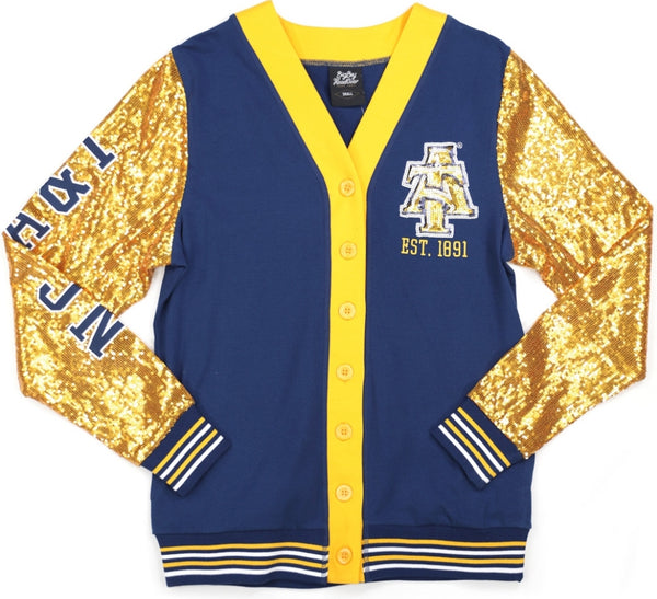 Big Boy North Carolina A&T Aggies S9 Womens Cardigan [Navy Blue]