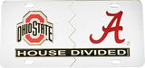 Ohio State + Alabama House Divided Split License Plate Tag [Silver/Silver]