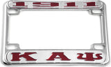 Kappa Alpha Psi 1911 Motorcycle License Plate Frame [Motorcycle Frame - Silver/Red]