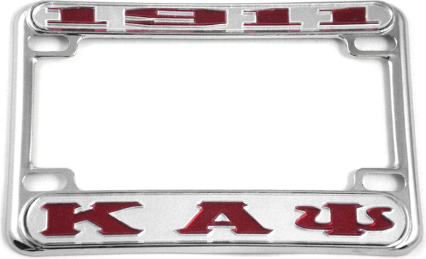 Kappa Alpha Psi 1911 Motorcycle License Plate Frame [Motorcycle Frame - Silver/Red]
