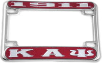 Kappa Alpha Psi 1911 Motorcycle License Plate Frame [Motorcycle Frame - Red/Silver]