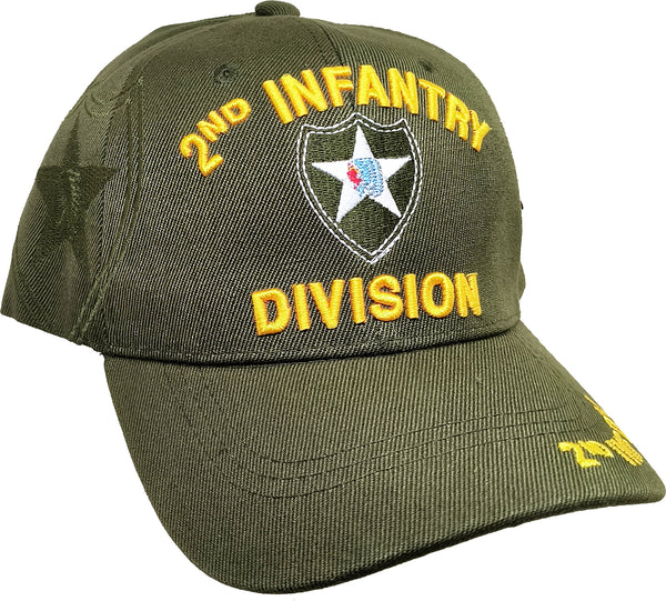 2nd Infantry Division C1261 Side Shadow Mens Cap [Olive Green]