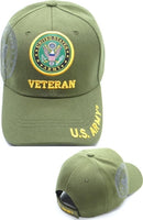 U.S. Army Veteran Shadow Mens Cap [Olive Green - Adjustable Size - Baseball Cap]