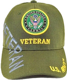 Army Veteran Text Side Shadow Mens Cap [Olive Green]