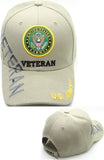 Army Veteran Text Side Shadow Mens Cap [Beige]