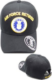 Air Force Retired Arch Text Shadow On Bill Mens Cap [Black - Adjustable Size]