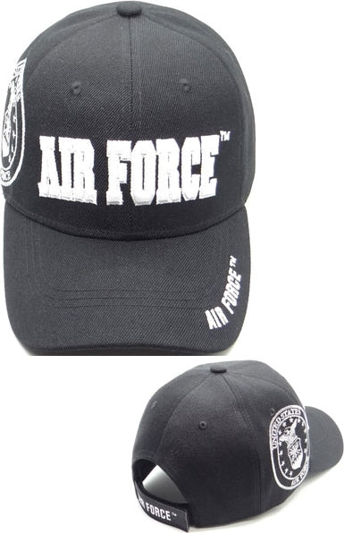 Air Force Block Letter Shadow Mens Cap [Black]