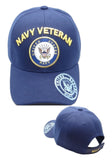 Navy Veteran Arch Text Shadow On Bill Mens Cap [Navy Blue]