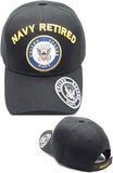 Navy Retired Arch Text Shadow On Bill Mens Cap [Black]