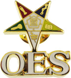 Eastern Star 3D Symbol Lapel Pin With Letters [Gold]