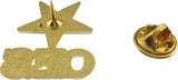 Eastern Star 3D Symbol Lapel Pin With Letters [Gold]