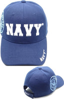 Navy Block Letter Shadow Mens Cap [Navy Blue]