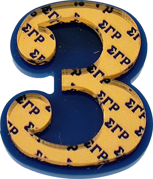 Sigma Gamma Rho Acrylic Line #3 Pin [Blue/Gold]