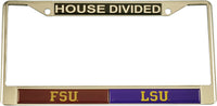 Florida State + LSU House Divided Split License Plate Frame [Silver]