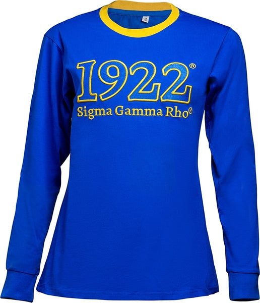 Sigma Gamma Rho 1922 Cotton Long-Sleeve Womens Shirt [Blue]
