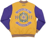 Big Boy Omega Psi Phi Divine 9 Mens Fleece Jacket [Gold]