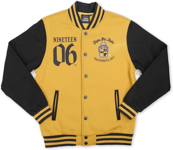 Big Boy Alpha Phi Alpha Divine 9 Mens Fleece Jacket [Gold]