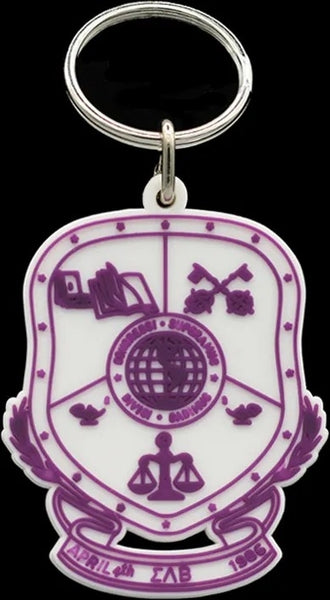 Sigma Lambda Beta PVC Crest Key Chain [White]