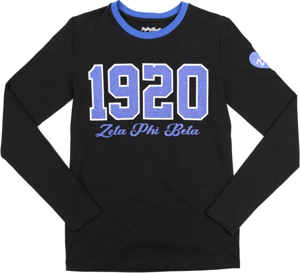 Big Boy Zeta Phi Beta Divine 9 S4 Long Sleeve Tee [Black]