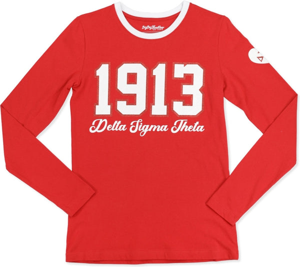 Big Boy Delta Sigma Theta Divine 9 S4 Long Sleeve Tee [Red]