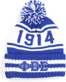 Big Boy Phi Beta Sigma Divine 9 S252 Mens Beanie With Ball [White]