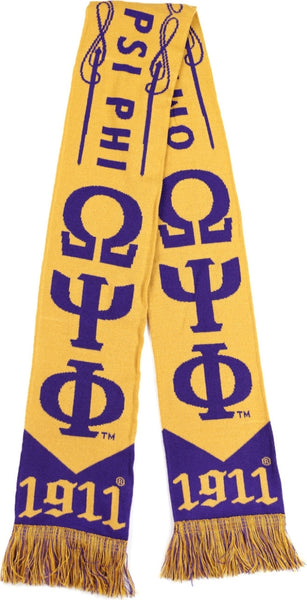 Big Boy Omega Psi Phi Divine 9 S7 Scarf [Gold]