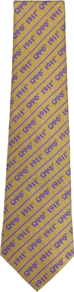Big Boy Omega Psi Phi Divine 9 S3 Neck Tie [Gold]