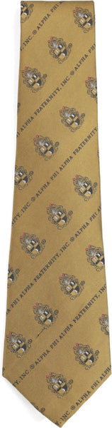 Big Boy Alpha Phi Alpha Divine 9 S2 Neck Tie [Gold]