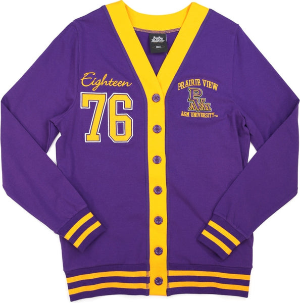 Big Boy Prairie View A&M Panthers S10 Womens Cardigan [Purple]