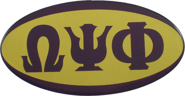 Omega Psi Phi Domed Decal Sticker [Gold]
