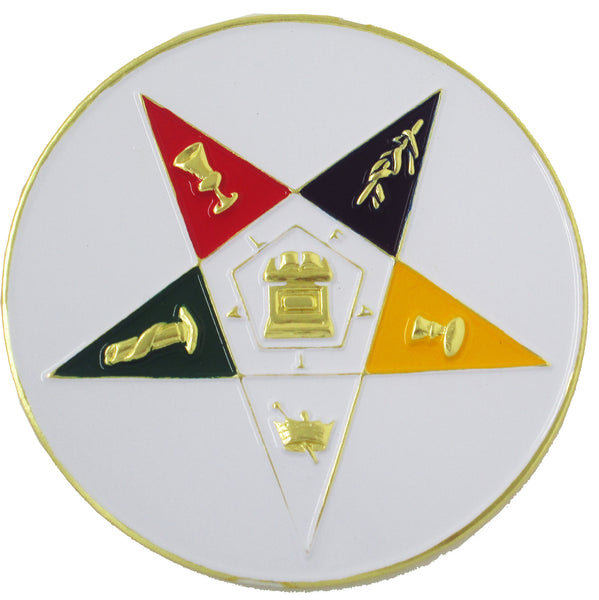 Eastern Star Classic Round Car Badge [White]
