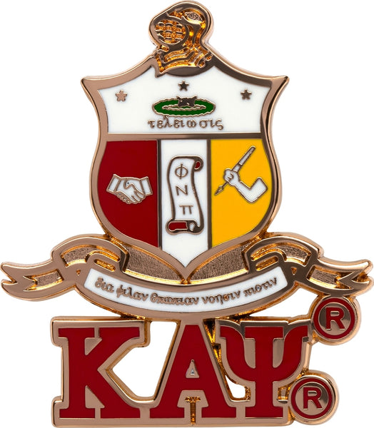 Kappa Alpha Psi Color 3D Shield Lapel Pin With Letters [Gold]