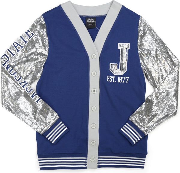 Big Boy Jackson State Tigers S9 Womens Cardigan [Navy Blue]