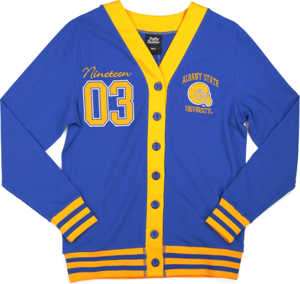 Big Boy Albany State Golden Rams S10 Womens Cardigan [Royal Blue]