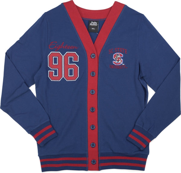 Big Boy South Carolina State Bulldogs S10 Womens Cardigan [Navy Blue]