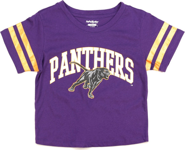 Big Boy Prairie View A&M Panthers S4 Foil Cropped Womens Tee [Purple]