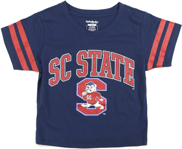 Big Boy South Carolina State Bulldogs S4 Cropped Womens Tee [Navy Blue]