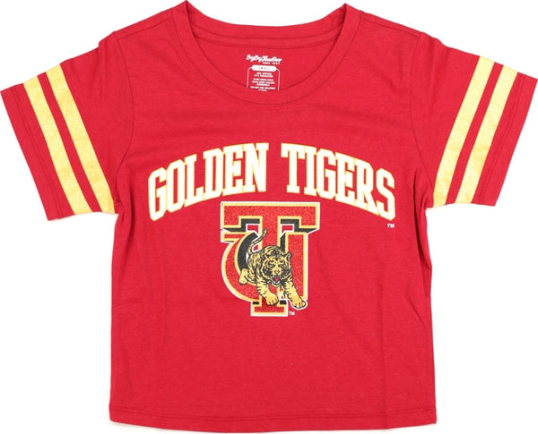 Big Boy Tuskegee Golden Tigers S4 Cropped Womens Tee [Crimson Red]